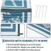 Garvee Outdoor Rugs 8’x10’ Waterproof Reversible Mats, Large Area Plastic Straw Rug, Outside Carpet, Geometric Rv Mat for Patio Camping Picnic Backyard Deck Balcony Porch Beach Trailer(Blue & White)