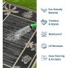 Garvee Outdoor Rugs 8’x10’ Waterproof Reversible Mats, Large Area Plastic Straw Rug, Outside Carpet, Geometric Rv Mat for Patio Camping Picnic Backyard Deck Balcony Porch Beach Trailer(Black & Brown)