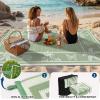 Garvee Outdoor Rugs 8’x10’ Waterproof Reversible Mats, Large Area Plastic Straw Rug, Outside Carpet, Geometric Rv Mat for Patio Camping Picnic Backyard Deck Balcony Porch Beach Trailer(Sage Green & Ivory)