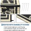 Garvee Outdoor Rugs 8’x10’ Waterproof Reversible Mats, Large Area Plastic Straw Rug, Outside Carpet, Geometric Rv Mat for Patio Camping Picnic Backyard Deck Balcony Porch Beach Trailer(Black & Brown)
