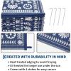 Garvee Outdoor Rugs 8’x10’ Waterproof Reversible Mats, Large Area Plastic Straw Rug, Outside Carpet, Vintage Rv Mat for Patio Camping Picnic Backyard Deck Balcony Porch Beach Trailer(Navy & White)