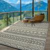 Garvee Outdoor Rugs 8×10 Waterproof for Patios Clearance, Plastic Straw Mats for Backyard, Porch, Deck, Balcony, Reversible, Black & Coffee
