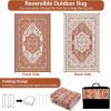 Garvee Patio Rugs Outdoor 10×14 Plastic Straw Rug Reversible Camping Carpet, Waterproof Vintage Outdoor Mat with 4 Stakes and Storage Bag for RV, Picnic, Backyard, Deck, Balcony, Porch, Beach(Vintage|orange Terracotta)
