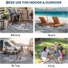 Garvee Patio Rugs Outdoor 10×14 Plastic Straw Rug Reversible Camping Carpet, Waterproof Vintage Outdoor Mat with 4 Stakes and Storage Bag for RV, Picnic, Backyard, Deck, Balcony, Porch, Beach(Vintage|grey&white)