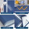 Garvee Patio Rugs Outdoor 10×14 Plastic Straw Rug Reversible Camping Carpet, Waterproof Vintage Outdoor Mat with 4 Stakes and Storage Bag for RV, Picnic, Backyard, Deck, Balcony, Porch, Beach(Border|navy)