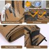 Garvee Patio Rugs Outdoor 10×14 Plastic Straw Rug Reversible Camping Carpet, Waterproof Vintage Outdoor Mat with 4 Stakes and Storage Bag for RV, Picnic, Backyard, Deck, Balcony, Porch, Beach(Leaf|black&brown)