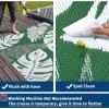 Garvee Patio Rugs Outdoor 10×14 Plastic Straw Rug Reversible Camping Carpet, Waterproof Vintage Outdoor Mat with 4 Stakes and Storage Bag for RV, Picnic, Backyard, Deck, Balcony, Porch, Beach(Leaf|green&white)