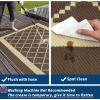 Garvee Patio Rugs Outdoor 10×14 Plastic Straw Rug Reversible Camping Carpet, Waterproof Vintage Outdoor Mat with 4 Stakes and Storage Bag for RV, Picnic, Backyard, Deck, Balcony, Porch, Beach(Geometric|brown&coffee)