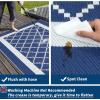 Garvee Patio Rugs Outdoor 10×14 Plastic Straw Rug Reversible Camping Carpet, Waterproof Vintage Outdoor Mat with 4 Stakes and Storage Bag for RV, Picnic, Backyard, Deck, Balcony, Porch, Beach(Geometric|navy&white)