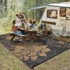 Garvee Patio Rugs Outdoor 10×14 Plastic Straw Rug Reversible Camping Carpet, Waterproof Vintage Outdoor Mat with 4 Stakes and Storage Bag for RV, Picnic, Backyard, Deck, Balcony, Porch, Beach(Floral|black&brown)