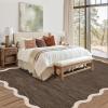 Garvee Scalloped Washable Rugs 9×12 Area Rug for Bedroom Rug Non Slip Throw Rugs Large Living Room Rug Modern Farmhouse Low Pile Soft Stain Resistant Carpet for Nursery Dining Room 9’x12′ Dark Brown