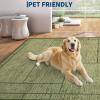 Garvee Washable 2×6 Kitchen Rugs, Modern Geometric Entryway Rug Soft Non Slip Washable Runner Rug for Hallway Bedroom, Stain Resistant Low Pile Contemporary Long Carpet for Entrance Laundry, Green(Patchworked|green)