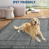 Garvee Washable 2×6 Kitchen Rugs, Modern Geometric Entryway Rug Soft Non Slip Washable Runner Rug for Hallway Bedroom, Stain Resistant Low Pile Contemporary Long Carpet for Entrance Laundry, Green(Patchworked|dark Grey)