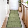 Garvee Washable 2×6 Kitchen Rugs, Modern Geometric Entryway Rug Soft Non Slip Washable Runner Rug for Hallway Bedroom, Stain Resistant Low Pile Contemporary Long Carpet for Entrance Laundry, Green(Patchworked|green)