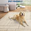 Garvee Washable 2×6 Kitchen Rugs, Modern Geometric Entryway Rug Soft Non Slip Washable Runner Rug for Hallway Bedroom, Stain Resistant Low Pile Contemporary Long Carpet for Entrance Laundry, Green(Patchworked|beige)
