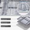 Garvee Washable 2×6 Runner Rug, Modern Geometric Kitchen Rugs, Soft Non Slip Stain Resistant Hallway Runner Indoor Contemporary Distressed Throw Carpet for Laundry Bathroom Bedroom, Green(Plaid|light Grey)