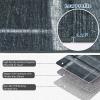 Garvee Washable 2×6 Runner Rug, Modern Geometric Kitchen Rugs, Soft Non Slip Stain Resistant Hallway Runner Indoor Contemporary Distressed Throw Carpet for Laundry Bathroom Bedroom, Green(Plaid|black Grey)