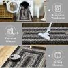 Garvee Washable 4×6 Area Rug for Bedroom Low Pile Living Room Carpet Mat Non Shedding Modern Braided Print (Not Woven) Small Carpet for Bedside Kitchen Entryway Kids Room Office College Dorm, Beige(Braided | Black)