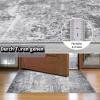 Garvee Washable 4×6 Area Rug for Bedroom Low Pile Living Room Carpet Mat Non Shedding Modern Braided Print (Not Woven) Small Carpet for Bedside Kitchen Entryway Kids Room Office College Dorm, Beige(Abstract | Grey)
