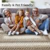 Garvee Washable 4×6 Area Rug for Bedroom Low Pile Living Room Carpet Mat Non Shedding Modern Braided Print (Not Woven) Small Carpet for Bedside Kitchen Entryway Kids Room Office College Dorm, Beige(Braided | Beige)