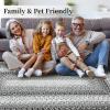 Garvee Washable 4×6 Area Rug for Bedroom Low Pile Living Room Carpet Mat Non Shedding Modern Braided Print (Not Woven) Small Carpet for Bedside Kitchen Entryway Kids Room Office College Dorm, Beige(Braided | Grey)