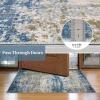 Garvee Washable 4×6 Area Rug for Bedroom Low Pile Living Room Carpet Mat Non Shedding Modern Braided Print (Not Woven) Small Carpet for Bedside Kitchen Entryway Kids Room Office College Dorm, Beige(Abstract | Blue)