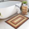 Garvee Washable 4×6 Area Rug for Bedroom Low Pile Living Room Carpet Mat Non Shedding Modern Braided Print (Not Woven) Small Carpet for Bedside Kitchen Entryway Kids Room Office College Dorm, Beige(Braided | Red)