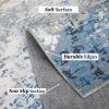 Garvee Washable 4×6 Area Rug for Bedroom Low Pile Living Room Carpet Mat Non Shedding Modern Braided Print (Not Woven) Small Carpet for Bedside Kitchen Entryway Kids Room Office College Dorm, Beige(Abstract | Grey Blue)