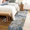 Garvee Washable 4×6 Area Rug for Bedroom Low Pile Living Room Carpet Mat Non Shedding Modern Braided Print (Not Woven) Small Carpet for Bedside Kitchen Entryway Kids Room Office College Dorm, Beige(Abstract | Blue)