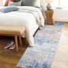 Garvee Washable 4×6 Area Rug for Bedroom Low Pile Living Room Carpet Mat Non Shedding Modern Braided Print (Not Woven) Small Carpet for Bedside Kitchen Entryway Kids Room Office College Dorm, Beige(Abstract | Grey Blue)