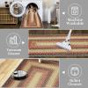 Garvee Washable 4×6 Area Rug for Bedroom Low Pile Living Room Carpet Mat Non Shedding Modern Braided Print (Not Woven) Small Carpet for Bedside Kitchen Entryway Kids Room Office College Dorm, Beige(Braided | Red)