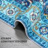 Garvee Washable 4×6 Area Rugs for Living Room – Rug Bedroom Rug-Carpet, Neutral Moody Vintage, Traditional Dining Room Rugs, Office Soft Comfortable, Non Slip. Red(Blue-green Hue)