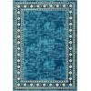 Garvee Washable Rug 4×6 Area Rugs for Living Room Bedroom, Non Slip Low Pile Modern Geometric Foldable Soft Carpet, Stain Resistant & Easy Cleaning Floor Mats for Entryway,Home Office Decor, Dark Grey(Border – Teal)