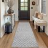 Garvee Washable Rug 4×6 Area Rugs for Living Room Bedroom, Non Slip Low Pile Modern Geometric Foldable Soft Carpet, Stain Resistant & Easy Cleaning Floor Mats for Entryway,Home Office Decor, Dark Grey(Light Grey)