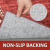 Garvee Washable Rug 4×6 Area Rugs for Living Room Bedroom, Non Slip Low Pile Modern Geometric Foldable Soft Carpet, Stain Resistant & Easy Cleaning Floor Mats for Entryway,Home Office Decor, Dark Grey(Border – Red)