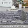 Garvee Washable Rug 4×6 Area Rugs for Living Room Bedroom, Non Slip Low Pile Modern Geometric Foldable Soft Carpet, Stain Resistant & Easy Cleaning Floor Mats for Entryway,Home Office Decor, Dark Grey(Border – Grey)