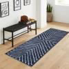 Garvee Washable Rug 4×6 Area Rugs for Living Room Bedroom, Non Slip Low Pile Modern Geometric Foldable Soft Carpet, Stain Resistant & Easy Cleaning Floor Mats for Entryway,Home Office Decor, Dark Grey(Blue)