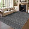 Garvee Washable Rugs 8×10 Area Rugs for Living Room, Bedroom, Dining Room- Large Ultra Soft Faux Wool Retro Carpets, Non Slip&Non-Shedding Low Pile Vintage Carpet for Home Office (Black)