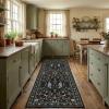 Garvee Washable Runner Rug 2×6 Hallway Runner Rug Modern Solid Color Non Slip Runners Minimalist Low Pile Non-Shedding Long Rugs Soft Thin Foldable Mat for Entryway Kitchen Bathroom Bedside Cream(Black)