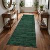 Garvee Washable Runner Rug 2×6 Hallway Runner Rug Modern Solid Color Non Slip Runners Minimalist Low Pile Non-Shedding Long Rugs Soft Thin Foldable Mat for Entryway Kitchen Bathroom Bedside Cream(Solid Green)