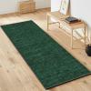 Garvee Washable Runner Rug 2×6 Hallway Runner Rug Modern Solid Color Non Slip Runners Minimalist Low Pile Non-Shedding Long Rugs Soft Thin Foldable Mat for Entryway Kitchen Bathroom Bedside Cream(Solid Green)