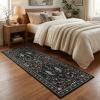Garvee Washable Runner Rug 2×6 Hallway Runner Rug Modern Solid Color Non Slip Runners Minimalist Low Pile Non-Shedding Long Rugs Soft Thin Foldable Mat for Entryway Kitchen Bathroom Bedside Cream(Black)