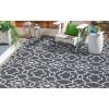 Garvee Waterproof Outdoor Rug 8×10, Outside Plastic Grass Mat for Camping, Modern Reversible Straw Rug Backyard Floor Mat for Picnic Deck & RV