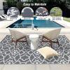 Garvee Waterproof Outdoor Rug 8×10, Outside Plastic Grass Mat for Camping, Modern Reversible Straw Rug Backyard Floor Mat for Picnic Deck & RV