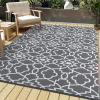Garvee Waterproof Outdoor Rug 8×10, Outside Plastic Grass Mat for Camping, Modern Reversible Straw Rug Backyard Floor Mat for Picnic Deck & RV