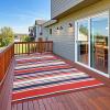 Garvee Waterproof Outdoor Rug 8×10, Plastic Straw Patio Camping Rug, Indoor Outdoor RV Mat Carpet for Deck, Camper, Porch, Balcony, Backyard, Picnic (Light Blue)(Red/Dark Blue)