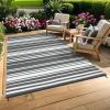 Garvee Waterproof Outdoor Rug 8×10, Plastic Straw Patio Camping Rug, Indoor Outdoor RV Mat Carpet for Deck, Camper, Porch, Balcony, Backyard, Picnic (Light Blue)(Grey)