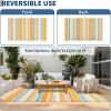 Garvee Waterproof Outdoor Rug 8×10, Plastic Straw Patio Camping Rug, Indoor Outdoor RV Mat Carpet for Deck, Camper, Porch, Balcony, Backyard, Picnic (Light Blue)(Light Blue/Yellow)