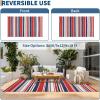 Garvee Waterproof Outdoor Rug 8×10, Plastic Straw Patio Camping Rug, Indoor Outdoor RV Mat Carpet for Deck, Camper, Porch, Balcony, Backyard, Picnic (Light Blue)(Red/Blue)