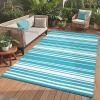 Garvee Waterproof Outdoor Rug 8×10, Plastic Straw Patio Camping Rug, Indoor Outdoor RV Mat Carpet for Deck, Camper, Porch, Balcony, Backyard, Picnic (Light Blue)(Light Blue)